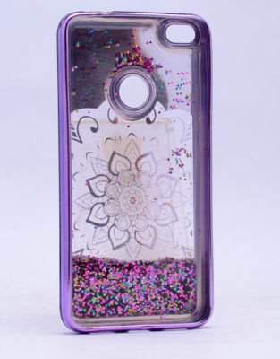 Huawei P9 Lite 2017 Kılıf Patinda Lazer Çiçekli Sıvılı Silikon