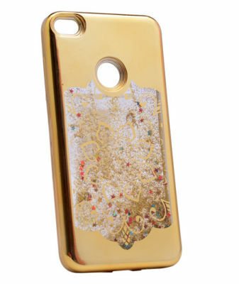 Huawei P9 Lite 2017 Kılıf Patinda Lazer Çiçekli Sıvılı Silikon