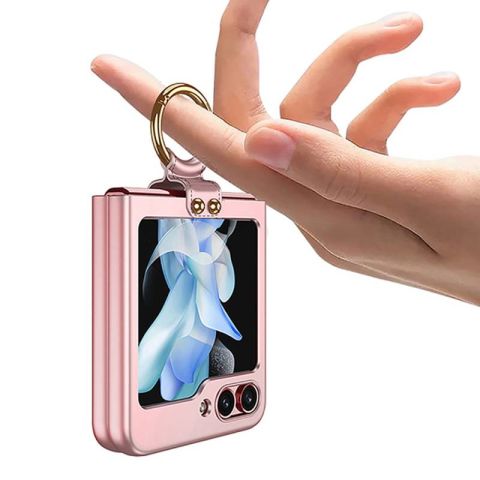 Galaxy Z Flip 5 Kılıf Patinda Kıpta Yüzüklü Flip Sert Kapak