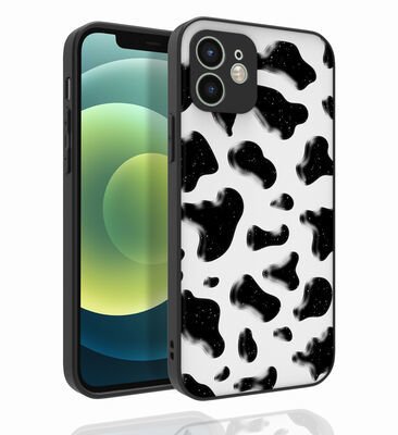 Apple iPhone 12 Kılıf Desenli Kamera Korumalı Parlak Patinda Nora Kapak