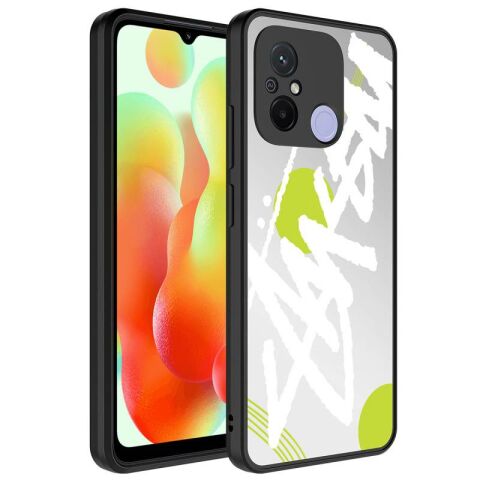 Xiaomi Redmi 12C Kılıf Aynalı Desenli Kamera Korumalı Parlak Patinda Mirror Kapak