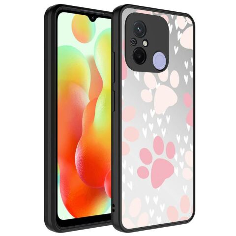Xiaomi Redmi 12C Kılıf Aynalı Desenli Kamera Korumalı Parlak Patinda Mirror Kapak