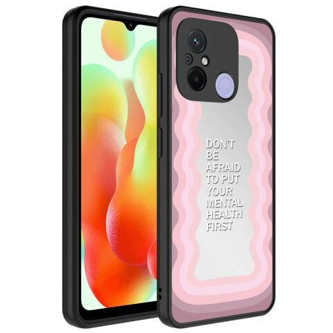 Xiaomi Redmi 12C Kılıf Aynalı Desenli Kamera Korumalı Parlak Patinda Mirror Kapak