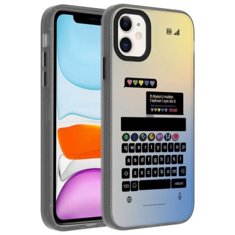 Apple iPhone 12 Kılıf Desenli Patinda Dragon Sert Kapak