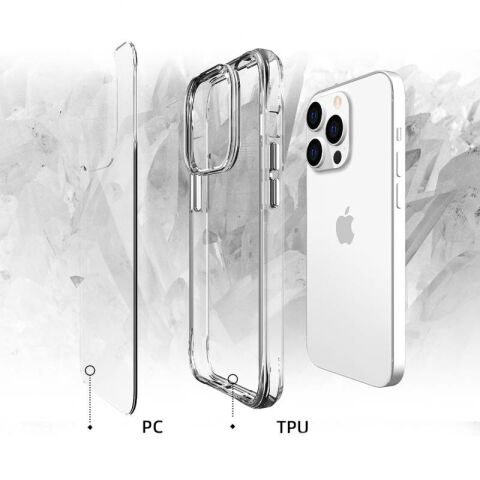 Apple iPhone 13 Pro Kılıf Patinda Şeffaf Ultra İnce Airbag Tasarımlı Okka Kapak