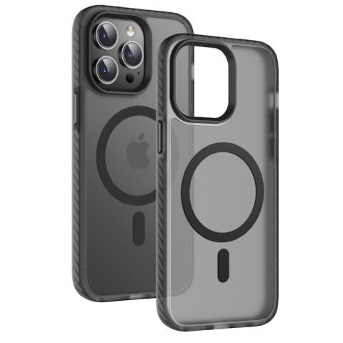 Apple iPhone 14 Pro Max Kılıf Mat Arka Yüzey Wireless Şarj Özellikli Patinda Locik Kapak