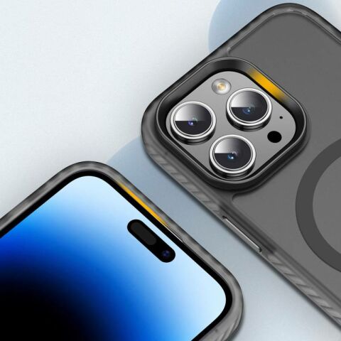 Apple iPhone 14 Pro Max Kılıf Mat Arka Yüzey Wireless Şarj Özellikli Patinda Locik Kapak
