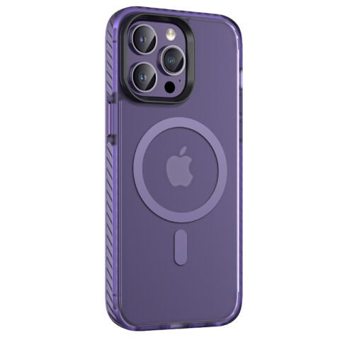 Apple iPhone 14 Pro Max Kılıf Mat Arka Yüzey Wireless Şarj Özellikli Patinda Locik Kapak