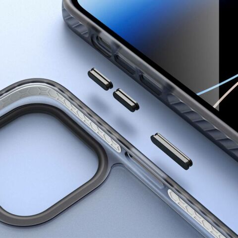 Apple iPhone 14 Pro Max Kılıf Mat Arka Yüzey Wireless Şarj Özellikli Patinda Locik Kapak