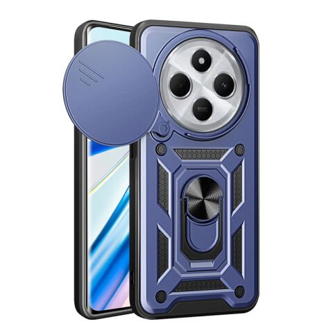 Xiaomi Redmi 14C 4G Kılıf Magnetik Standlı Kamera Korumalı Patinda Sürgülü Vega Kapak