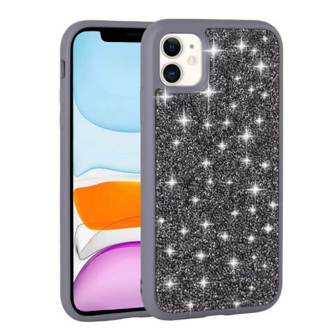 Apple iPhone 11 Kılıf Parlak Taşlı Tasarım Patinda Pırlanta Kapak
