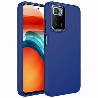 Xiaomi Redmi 10 Kılıf Metal Çerçeve ve Buton Tasarımlı Silikon Patinda Luna Kapak