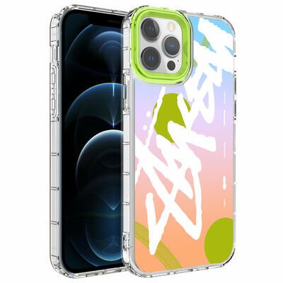 Apple iPhone 14 Pro Kılıf Kamera Korumalı Renkli Desenli Sert Silikon Patinda Korn Kapak