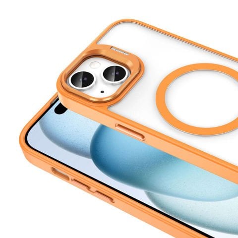iPhone Magsafe Şarj Özellikli Standlı Magsafe Klon Lensli Kapak
