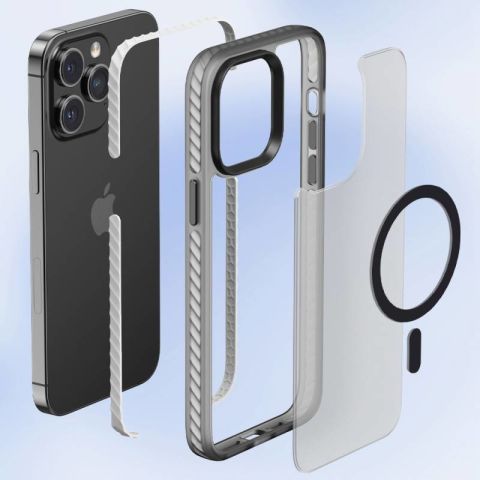 Apple iPhone 14 Pro Kılıf Mat Arka Yüzey Wireless Şarj Özellikli Patinda Locik Kapak
