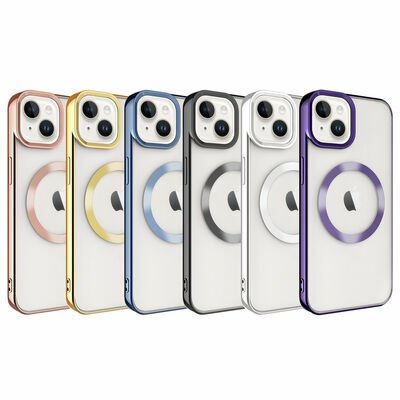 Apple iPhone 14 Kılıf Magsafe Wireless Şarj Özellikli Patinda Setro Silikon