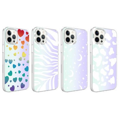 Apple iPhone 12 Pro Max Kılıf Patinda M-Blue Desenli Kapak