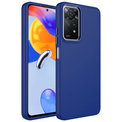 Xiaomi Redmi Note 11 Pro 5G Kılıf Metal Çerçeve ve Buton Tasarımlı Silikon Patinda Luna Kapak