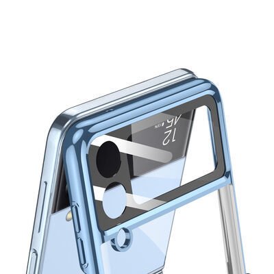 Galaxy Z Flip 4 Kılıf Patinda Kıpta Yüzüklü Lens Korumalı Kapak