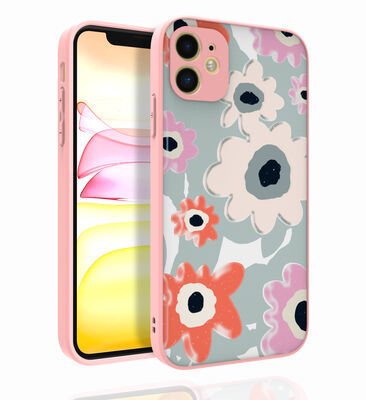 Apple iPhone 11 Kılıf Desenli Kamera Korumalı Parlak Patinda Nora Kapak
