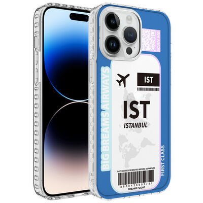 Apple iPhone 14 Pro Max Kılıf Airbag Kenarlı Renkli Desenli Silikon Patinda Elegans Kapak