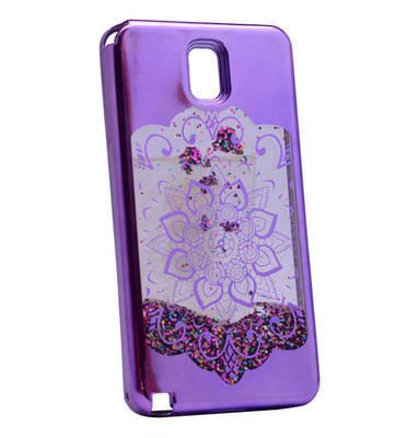 Galaxy Note 4 Kılıf Patinda Lazer Çiçekli Sıvılı Silikon