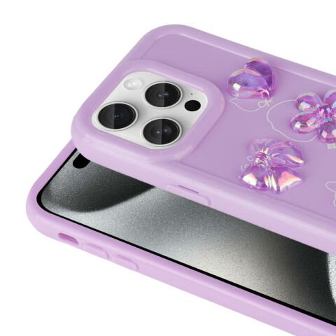 Apple iPhone 15 Pro Max Kılıf Kabartma Figürlü Parlak Patinda Toys Silikon Kapak