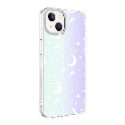 Apple iPhone 13 Kılıf Patinda M-Blue Desenli Kapak