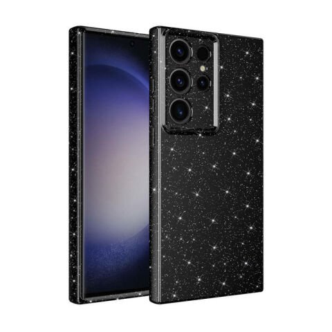 Galaxy S24 Ultra Kılıf Kamera Korumalı Simli Lüks Patinda Koton Kapak