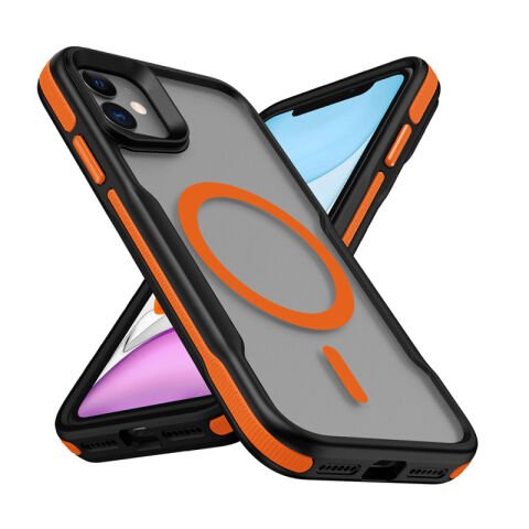 Apple iPhone 12 Kılıf Magsafe Şarj Özellikli Renkli Kenar Airbag Şeritli Patinda Lamer Kapak