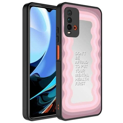 Xiaomi Redmi 9T Kılıf Aynalı Desenli Kamera Korumalı Parlak Patinda Mirror Kapak