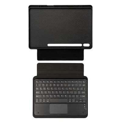 Galaxy Tab S10 Ultra Patinda Border Keyboard Bluetooh Bağlantılı Standlı Klavyeli Tablet Kılıfı Siyah