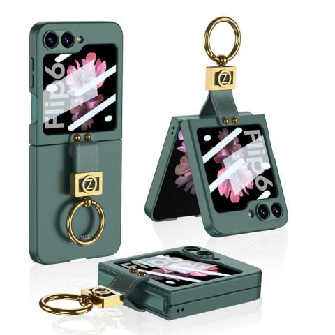 Galaxy Z Flip 6 Kılıf Patinda Z Harfli Yüzüklü Kıpta Kapak