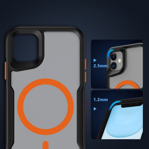 Apple iPhone 11 Kılıf Magsafe Şarj Özellikli Renkli Kenar Airbag Şeritli Patinda Lamer Kapak