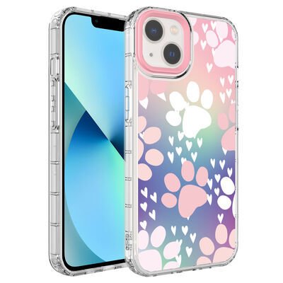 Apple iPhone 14 Kılıf Kamera Korumalı Renkli Desenli Sert Silikon Patinda Korn Kapak