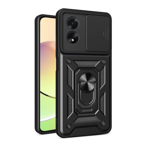Oppo A38 Kılıf Magnetik Standlı Kamera Korumalı Patinda Sürgülü Vega Kapak