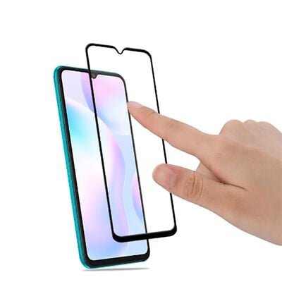 Xiaomi Redmi 9 Patinda Kenarları Kırılmaya Dayanıklı Cam Ekran Koruyucu