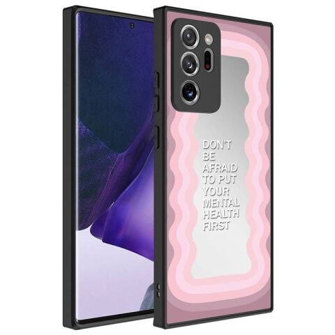 Galaxy Note 20 Ultra Kılıf Aynalı Desenli Kamera Korumalı Parlak Patinda Mirror Kapak