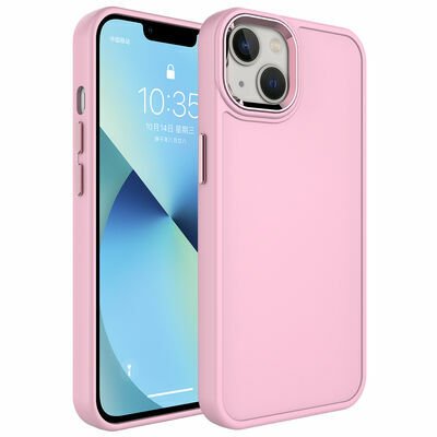 Apple iPhone 14 Plus Kılıf Metal Çerçeve ve Buton Tasarımlı Sert Patinda Botox Kapak
