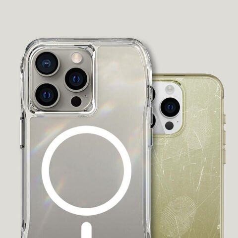 Apple iPhone 15 Pro Max Kılıf Magsafe Şarj Özellikli Airbagli Şeffaf Patinda İncek Kapak