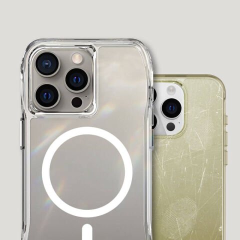 Apple iPhone 15 Pro Kılıf Magsafe Şarj Özellikli Airbagli Şeffaf Patinda İncek Kapak
