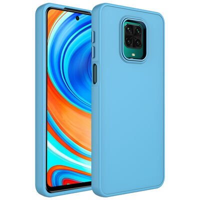 Xiaomi Redmi Note 9 Pro Kılıf Metal Çerçeve ve Buton Tasarımlı Silikon Patinda Luna Kapak