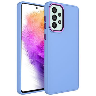 Galaxy A52 Kılıf Metal Çerçeve ve Buton Tasarımlı Silikon Patinda Luna Kapak