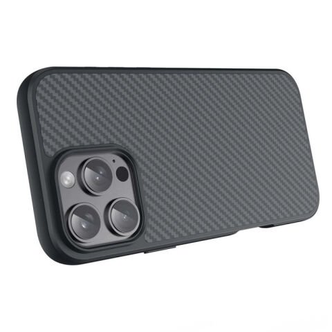 Apple iPhone 16 Pro Max Kılıf Magsafe Şarj Özellikli Karbon Fiber Tasarımlı Patinda Elnino Kapak