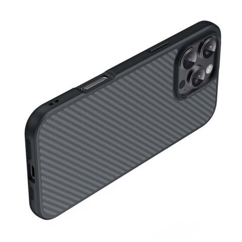 Apple iPhone 16 Pro Max Kılıf Magsafe Şarj Özellikli Karbon Fiber Tasarımlı Patinda Elnino Kapak
