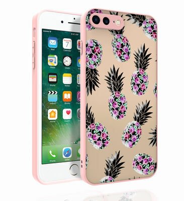 Apple iPhone 7 Plus Kılıf Desenli Kamera Korumalı Parlak Patinda Nora Kapak