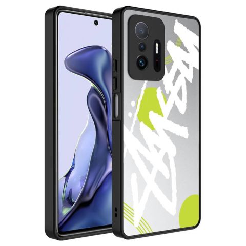Xiaomi Mi 11T 5G Kılıf Aynalı Desenli Kamera Korumalı Parlak Patinda Mirror Kapak