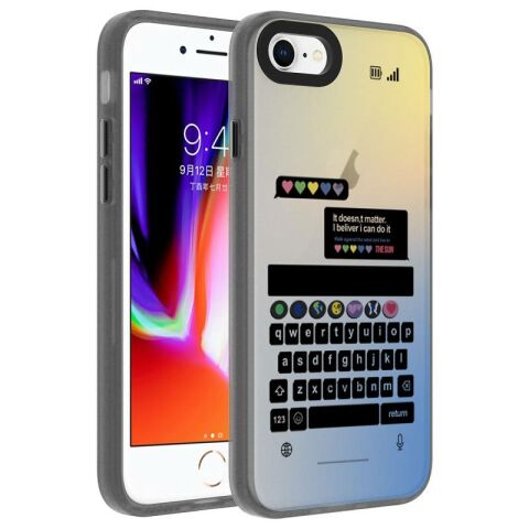 Apple iPhone 8 Kılıf Desenli Patinda Dragon Sert Kapak