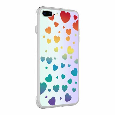 Apple iPhone 8 Plus Kılıf Patinda M-Blue Desenli Kapak