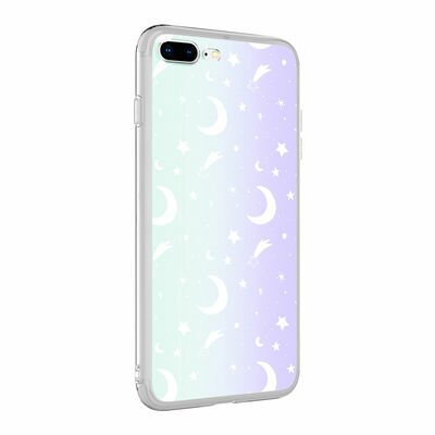 Apple iPhone 8 Plus Kılıf Patinda M-Blue Desenli Kapak
